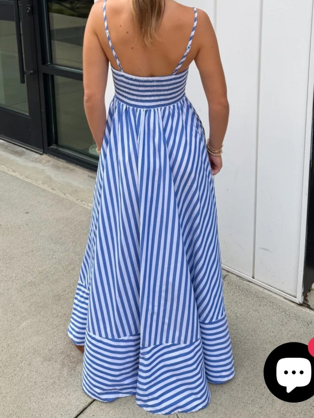💙100% COTTON MAXI/MIDI DRESS WHITE/BLUE STRIPED, DRESS, BY JAPANA - Picture 3 of 16